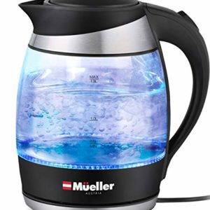 Mueller Ultra Kettle: Model No. M99S 1500W Electric Kettle with SpeedBoil Tech, 1.8 Liter Cordless with LED Light, Borosilicate Glass, Auto Shut-Off and Boil-Dry Protection